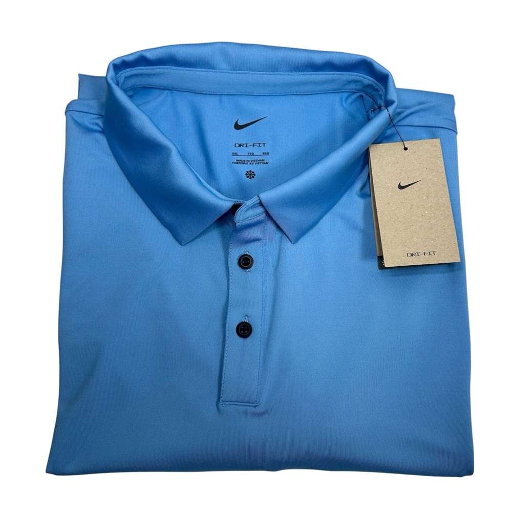 Nike FZ7495-489 Dri-FIT Men's Light Blueâ Golf Polo Shirt XXL